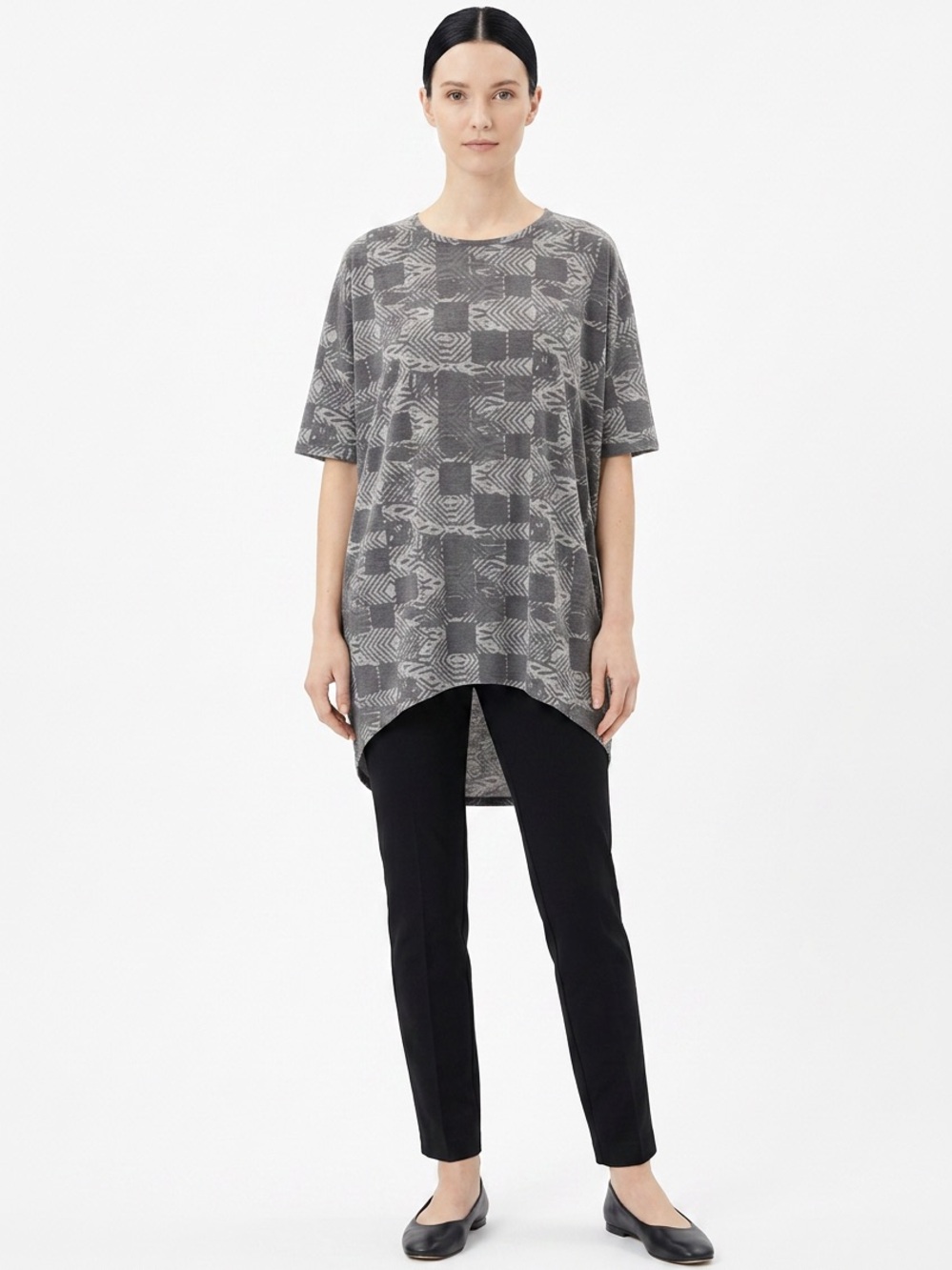 LULAROE | NEW! Irma High Low Tunic Top Gray Squares Women’s Size X-Small